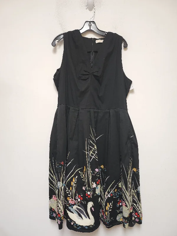 Dress Casual Midi By Clothes Mentor In Black, Size: 2x