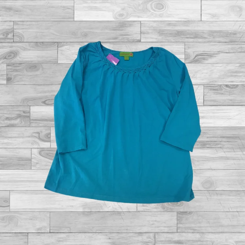 Top 3/4 Sleeve By Island Republic In Blue, Size: Xl