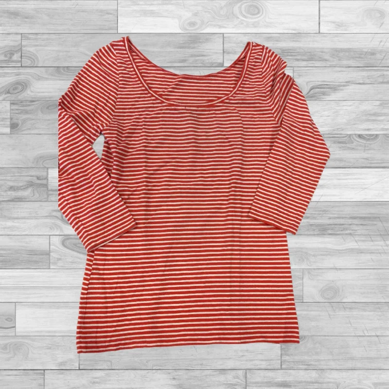 Top 3/4 Sleeve By J. Crew In Striped Pattern, Size: M