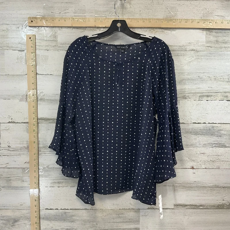 Top 3/4 Sleeve By Zac And Rachel In Blue, Size: L