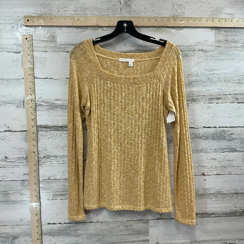 Top Long Sleeve Basic By Chelsea And Violet In Yellow, Size: L