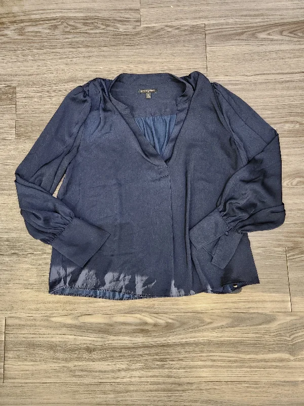 Top Long Sleeve By Banana Republic In Blue, Size: Xl