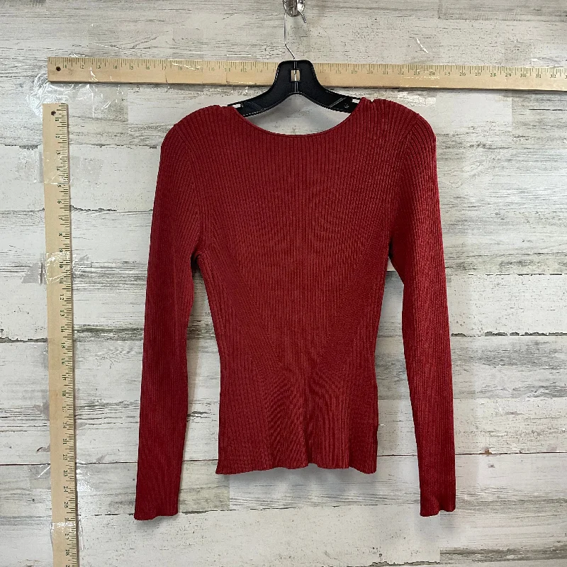 Top Long Sleeve By Banana Republic In Red, Size: M