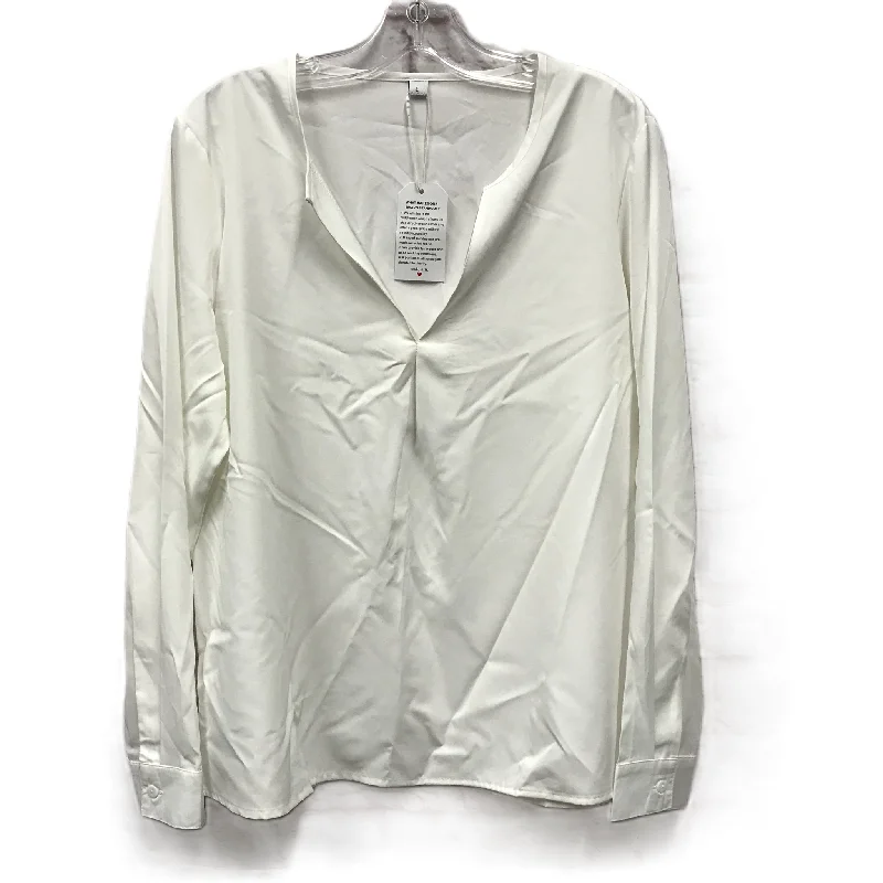 Top Long Sleeve By Cme In White, Size: L