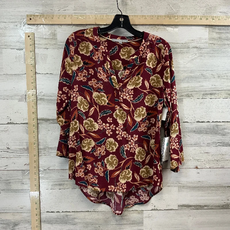 Top Long Sleeve By Daniel Rainn In Floral Print, Size: M