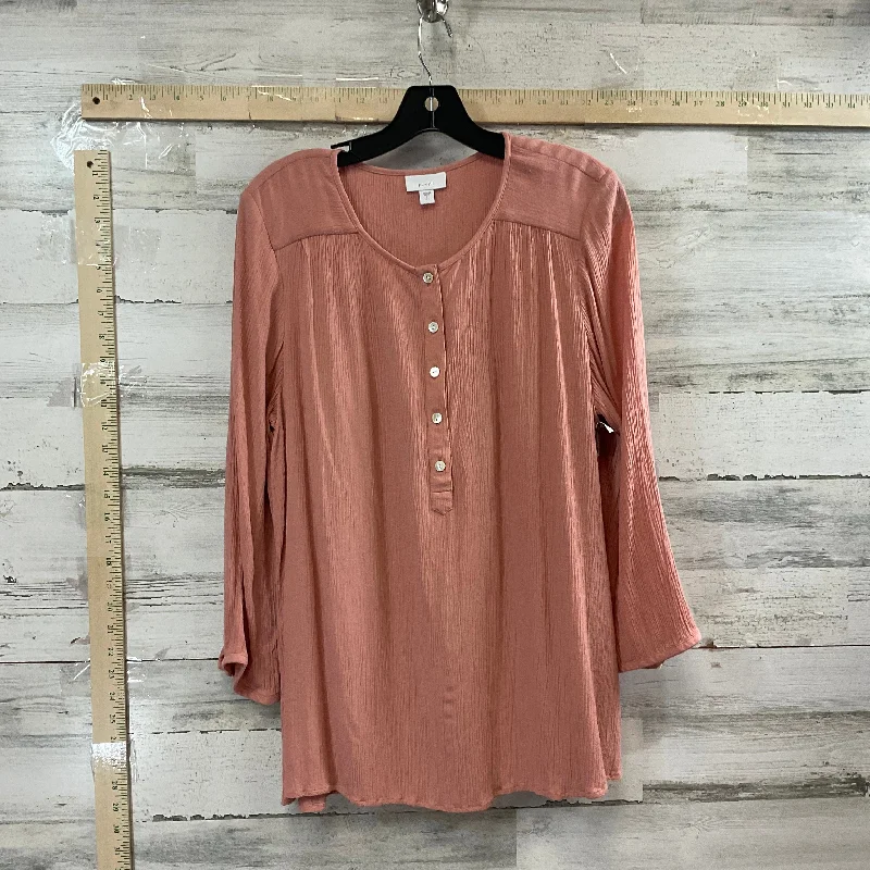 Top Long Sleeve By J. Jill In Peach, Size: L