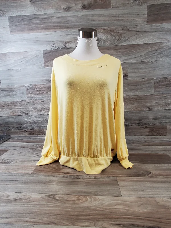 Top Long Sleeve By Peace Love World In Yellow, Size: S