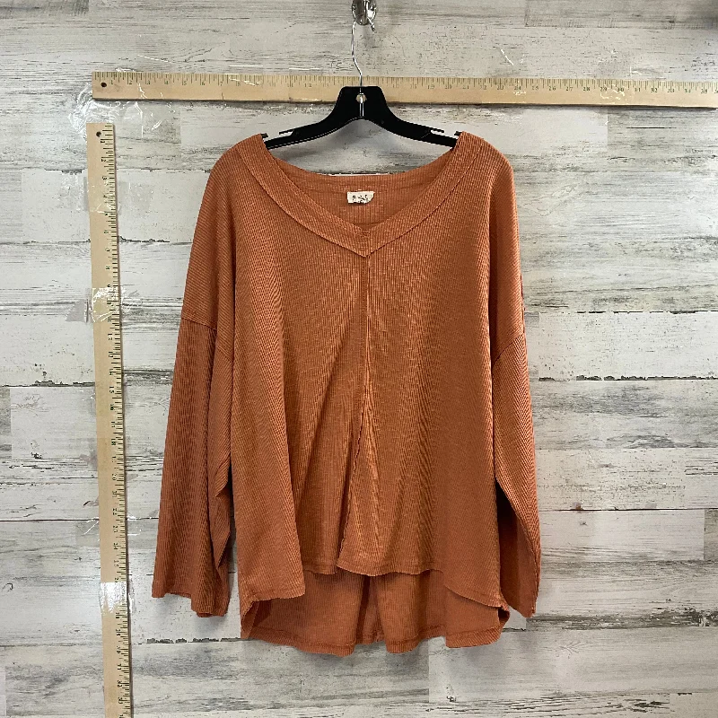 Top Long Sleeve By Pol In Orange, Size: M