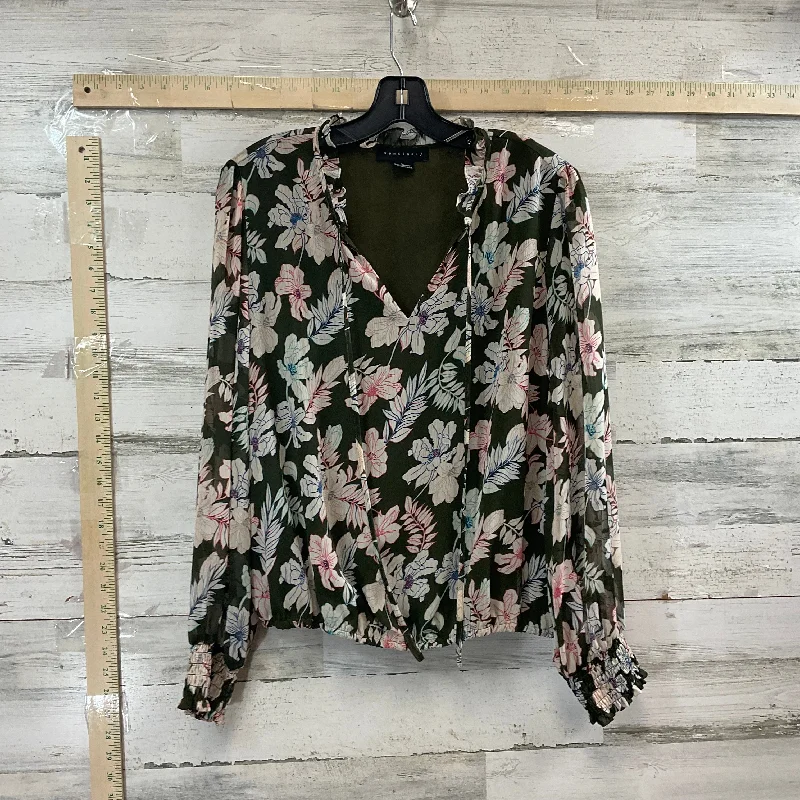 Top Long Sleeve By Sanctuary In Green & Pink, Size: L