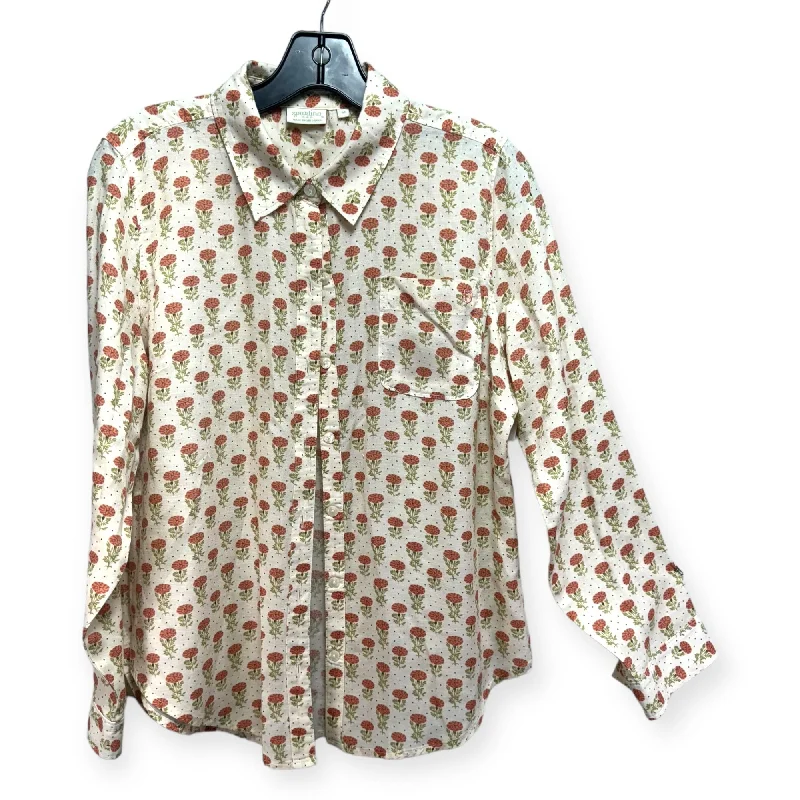 Top Long Sleeve By Spartina In Floral Print, Size: M