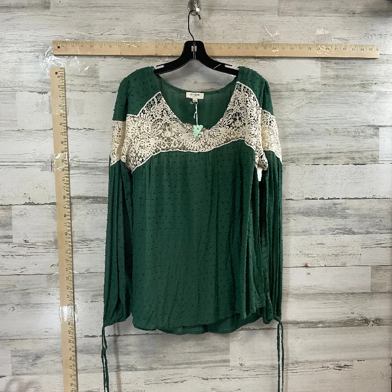 Top Long Sleeve By Umgee In Green, Size: L