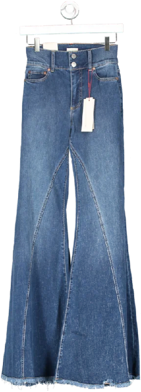 Alice + Olivia Blue Beautiful Seamed Wide Leg Jeans W25