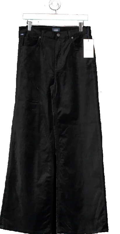 Citizens of Humanity Black Paloma Baggy Cotton Blend Velvet Jeans W28