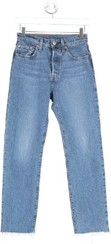 levis Blue 501 High Rise Straight Leg Jeans W24