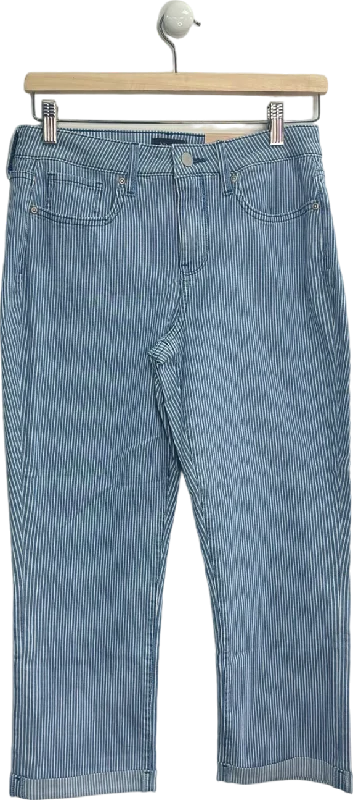 NYDJ Blue Pinstripe Chloe Crop  Jeans Size UK 14