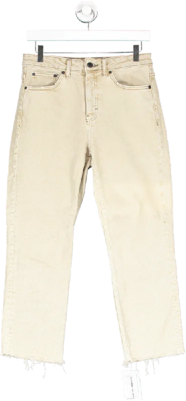 Topshop Beige Straight Leg High Rise Jeans W28