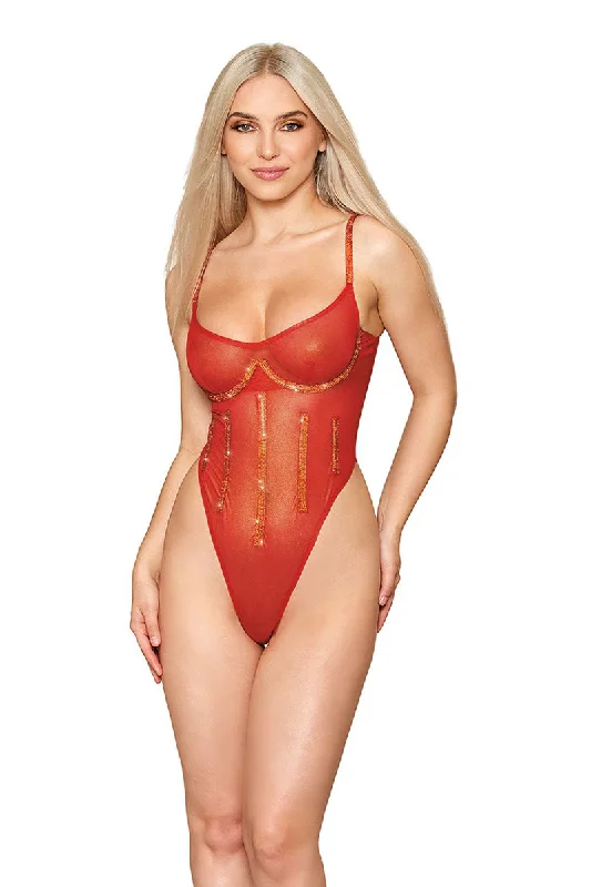 Gold-foiled Stretch Mesh Teddy