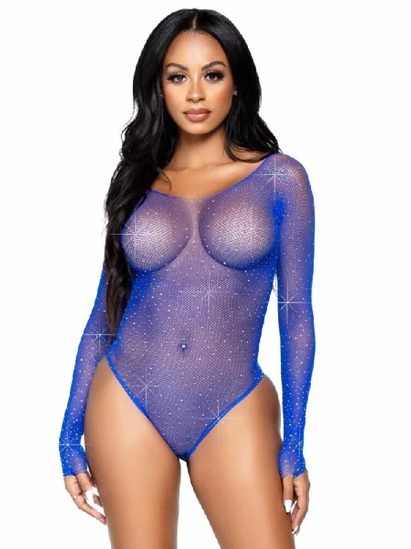 Blue Rhinestone Sparkle Bodysuit