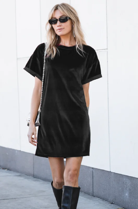 Velvet Shirt Dress