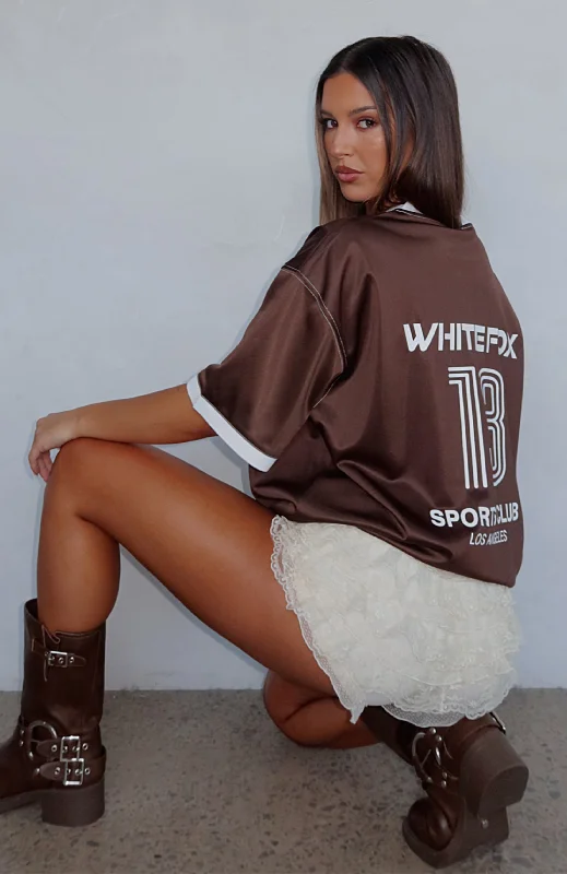 Leaving Messages Oversized Jersey Chocolate