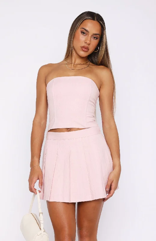 Not Your Girl Strapless Bustier Baby Pink