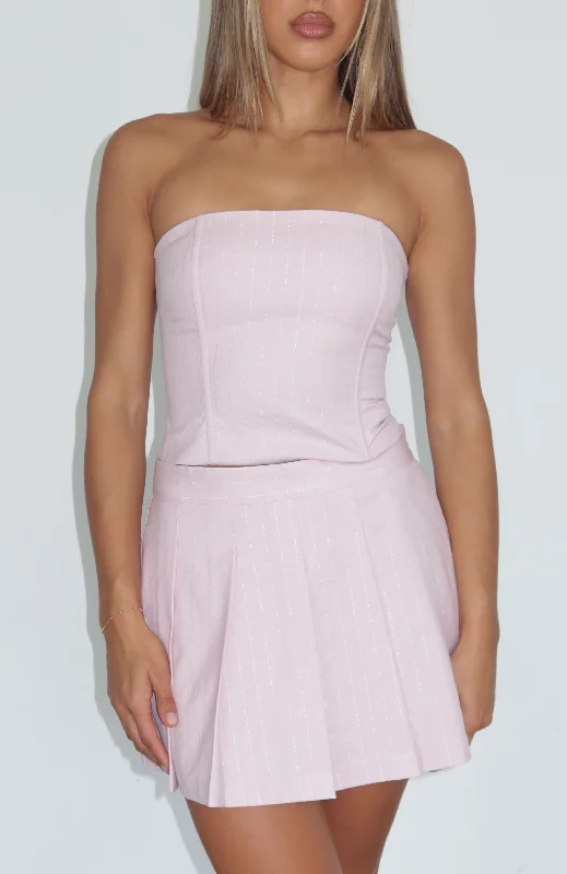 Not Your Girl Strapless Bustier Baby Pink