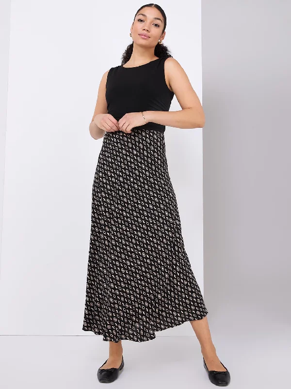 Geo Print A-Line Skirt