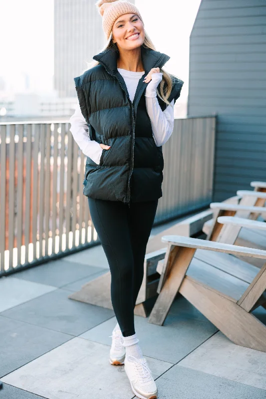 Crazy For You Black Puffer Vest