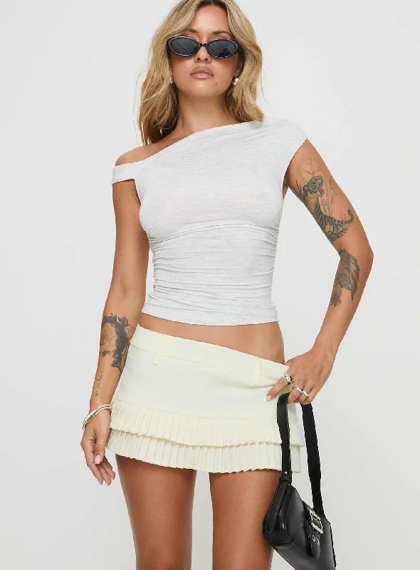 Deei Double Ruffle Mini Skort Soft Lemon