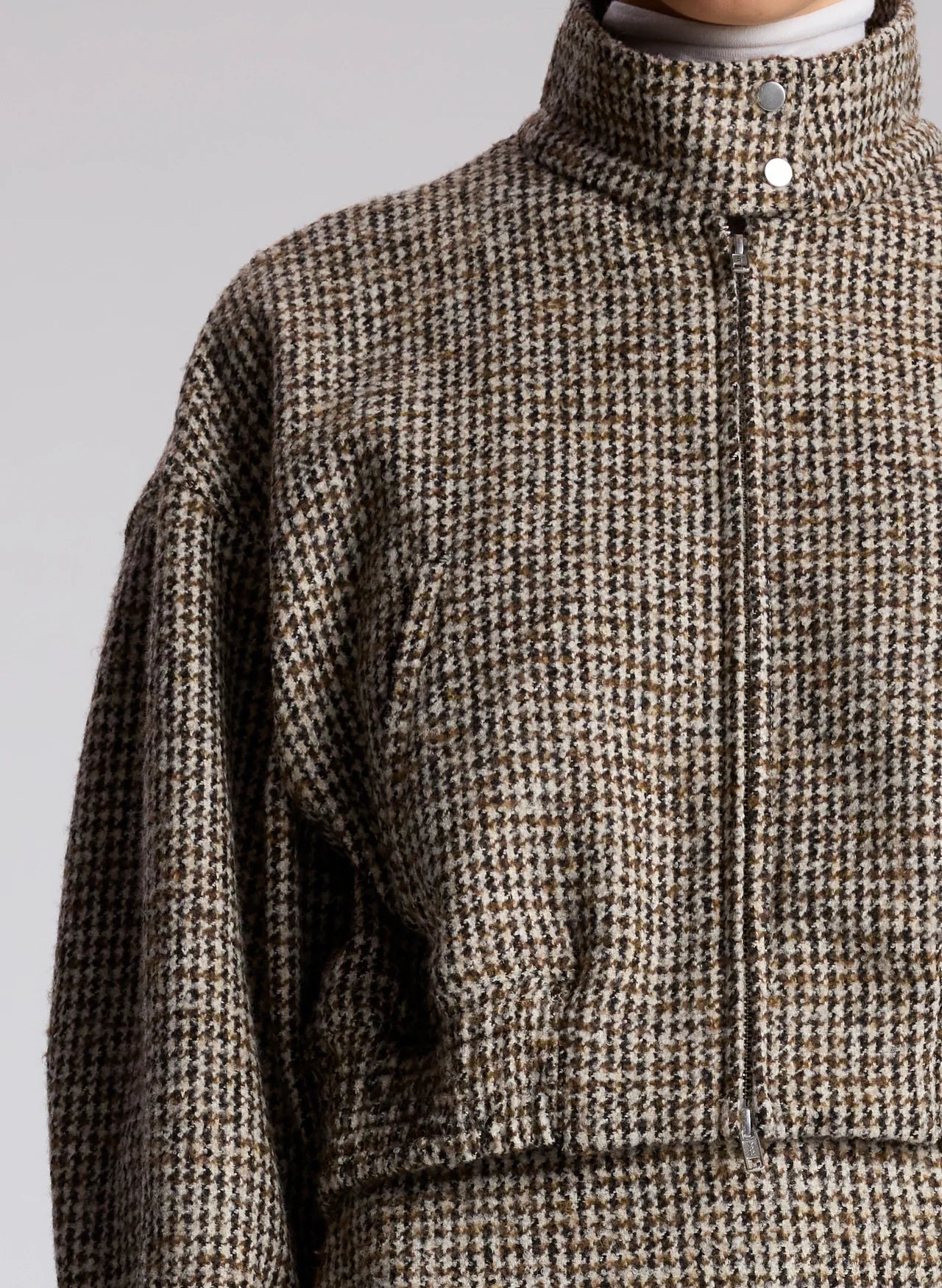 Harrison Tweed Houndstooth Jacket - Cream / Black