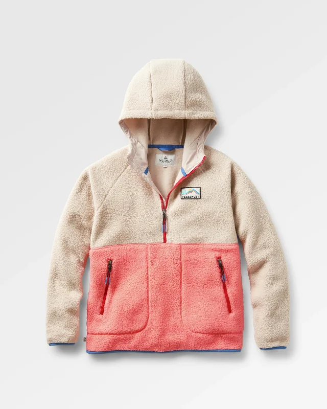 Maine 2.0 1/2 Zip Recycled Sherpa Fleece - Shell Pink