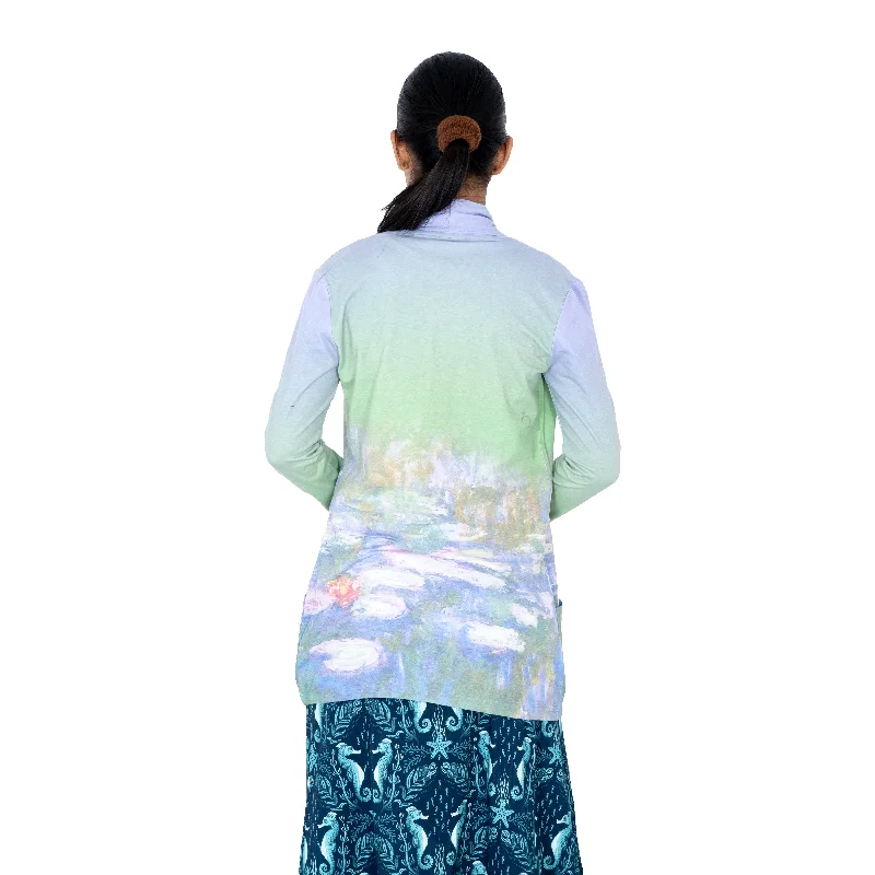 Monet's Water Lilies Printed Cardigan