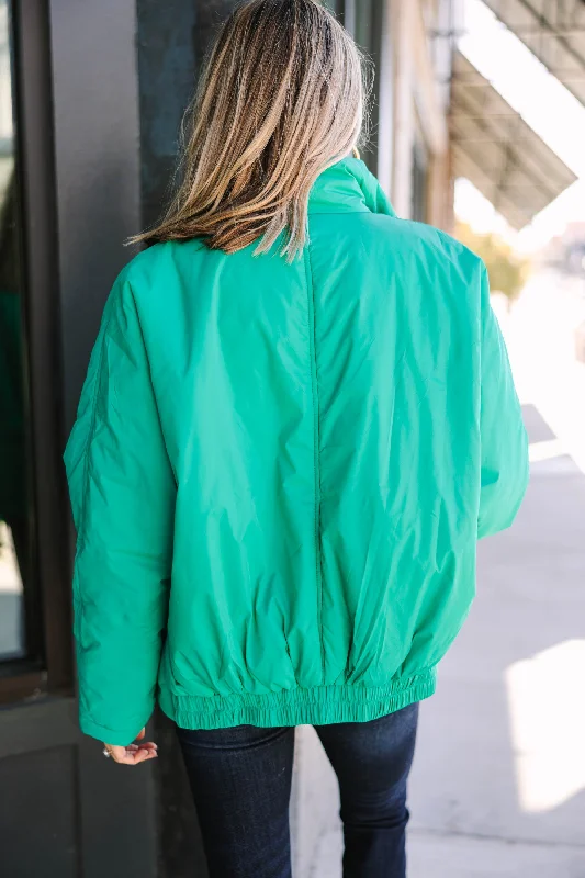 Moving On Emerald Green Puffer Jacket