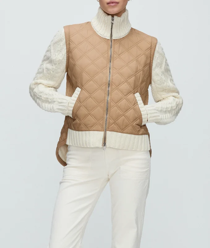 Patra Mixed Media Jacket - Russet / Ivory