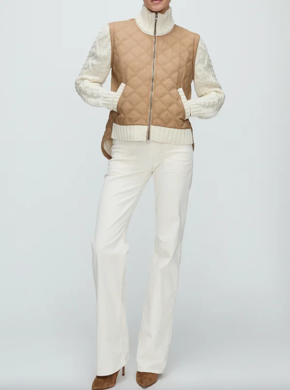 Patra Mixed Media Jacket - Russet / Ivory