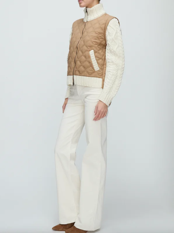 Patra Mixed Media Jacket - Russet / Ivory