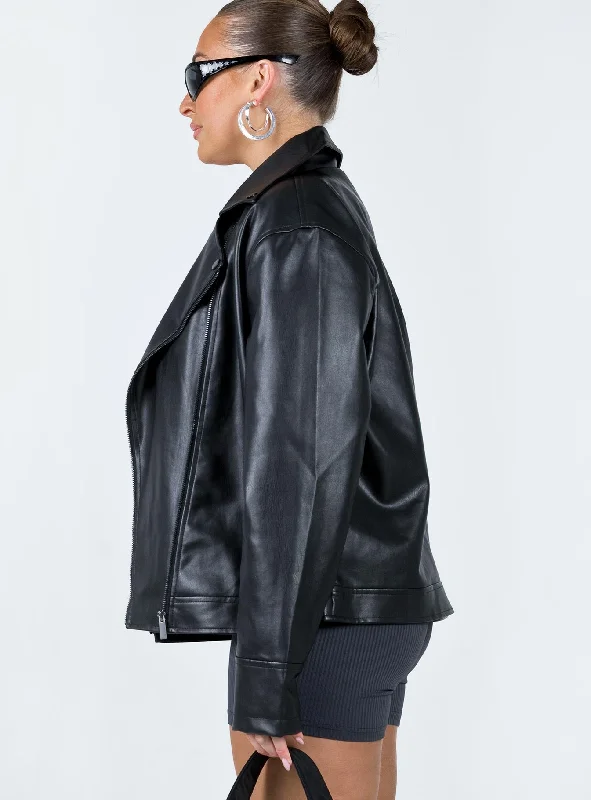 The Hitch Faux Leather Jacket Black