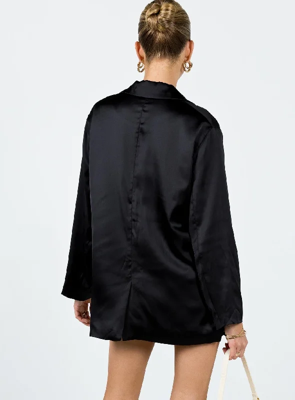 Toddy Satin Blazer Black