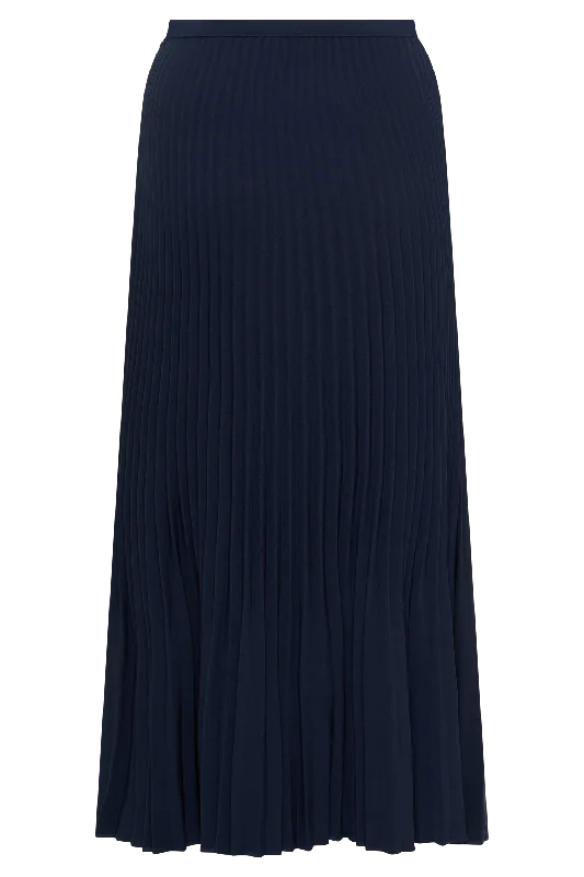 Twyla Pleated Suiting Maxi Skirt - Navy