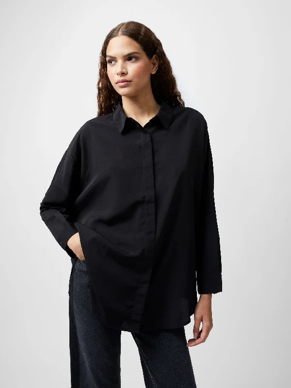 Caprina Recycled Crepe Long Sleeve Button Shirt