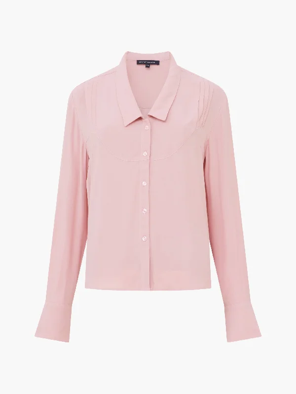 Cecile Crepe Pin Tucks Shirt