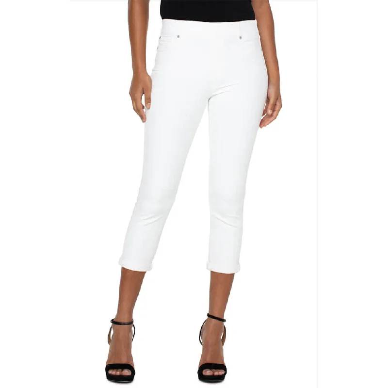 Liverpool 25-Inch/23-Inch Chloe Crop Skinny With Rolled Cuff - Bright White