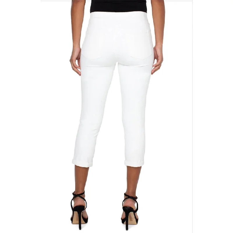 Liverpool 25-Inch/23-Inch Chloe Crop Skinny With Rolled Cuff - Bright White