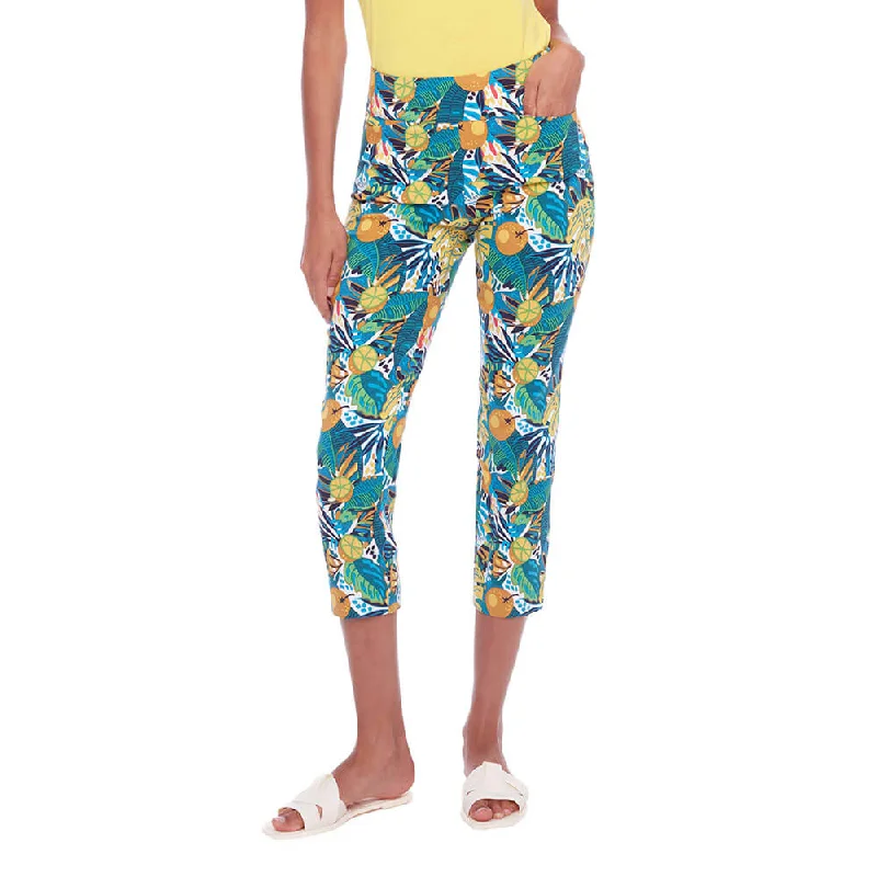 UP! 25-Inch Techno Citrus Crop Pant - Citrus Print -FINAL SALE