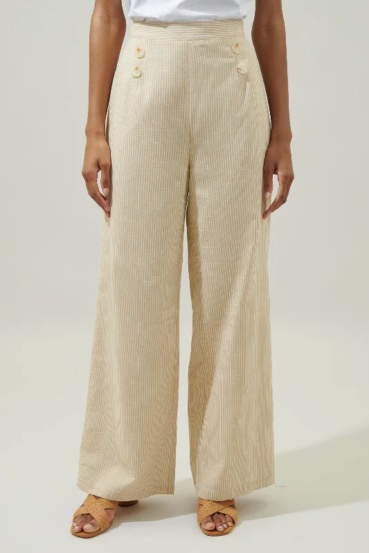 Zephyr Ticking Stripe Wide Leg Pants