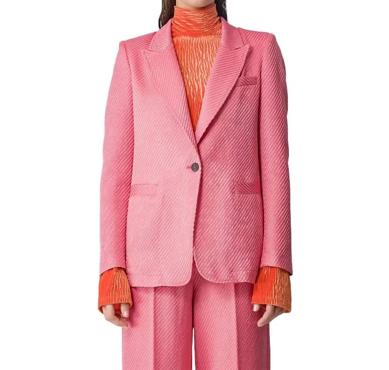 Diagonal Structure Couture Jacket In Boreal Rose