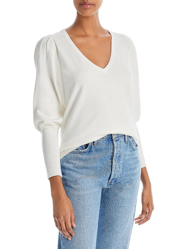 Elise Womens Knit Stretch Crop Sweater