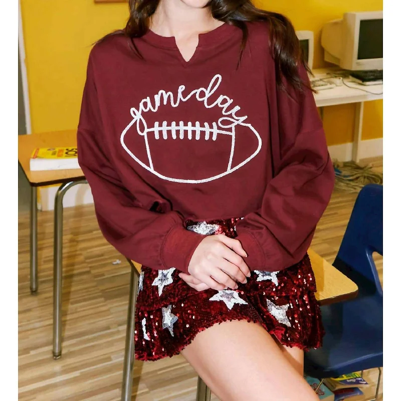 Game Day Sweatshirt In Maroon