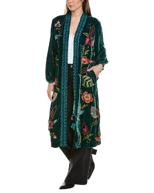 Johnny Was Isabella Velvet Silk-Blend Kimono