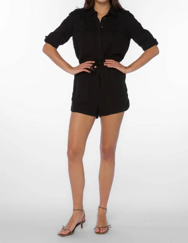 Luba Tencel Romper In Black